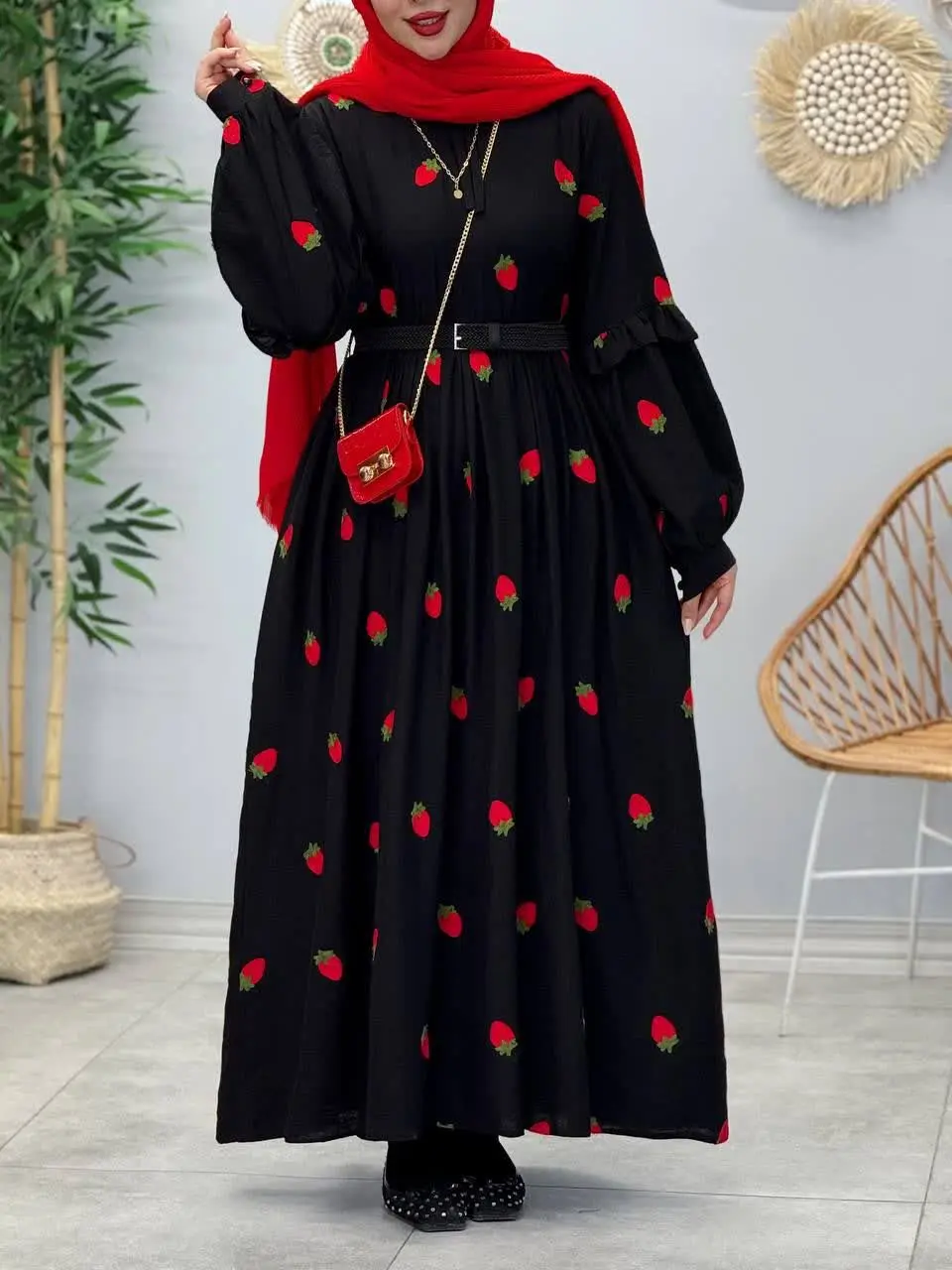 3401-پیراهن مزونی گیلاس